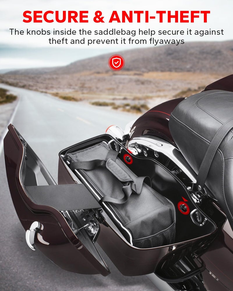 Amazicha Saddlebag Locks Theft Deterrent Saddle Bag Mounting Screw Bolt Black Fit for Harley Davidson Touring Street Glide,Electra Glide, Road Glide, Road King 1988-2024 - Image 2